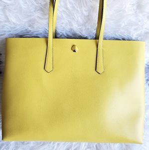 Lime yellow Kate Spade large tote bag purse hand bag
